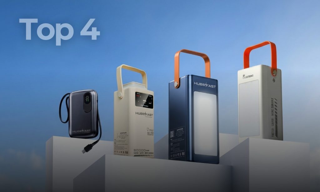 Top 4 mẫu sạc dự phòng HubbFast đáng mua nhất 2025 (Kèm bảng giá & Bảo hành) 1 Bộ sưu tập 4 dòng sạc dự phòng HubbFast chủ lực năm 2025.