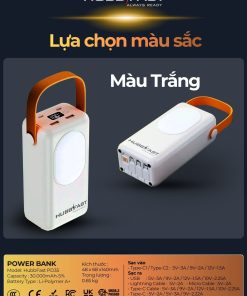 HUBBFAST PD35 - 30000mAh 18 10 mau trang