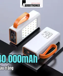 HUBBFAST PD41 - 40.000mAh 13 Sạc dự phòng HubbFast-PD41 40.000mAh công suất 66W tích hợp đèn LED chiếu sáng khẩn cấp diện rộng