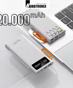 HUBBFAST PD23 - 20.000mAh 15 Pin sạc dự phòng HubbFast PD23 20.000mAh công suất 66W tích hợp dây sạc và đèn LED chiếu sáng