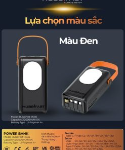HUBBFAST PD35 - 30000mAh 19 Pin dự phòng HubbFast PD35 30000mAh sạc nhanh 22.5W chính hãng