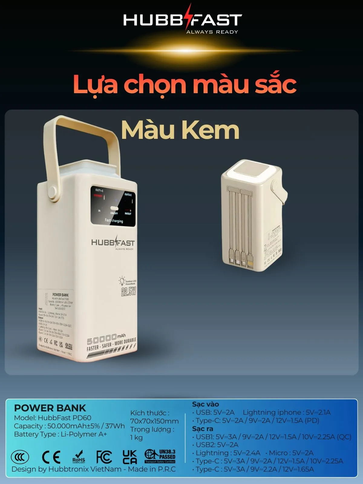 HUBBFAST PD60 - 50000mAh 3 up sell combo cta 6