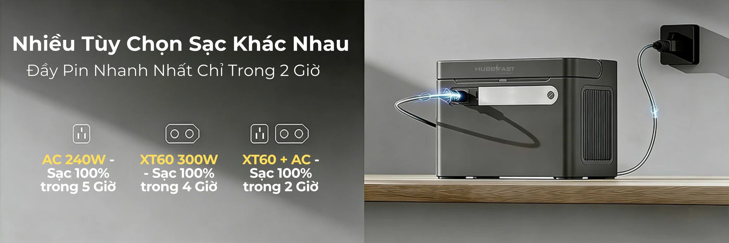 HUBBFAST 1500W - 1152Wh 15 hubbfast day pin nhanh nhat trong 2 gio scaled