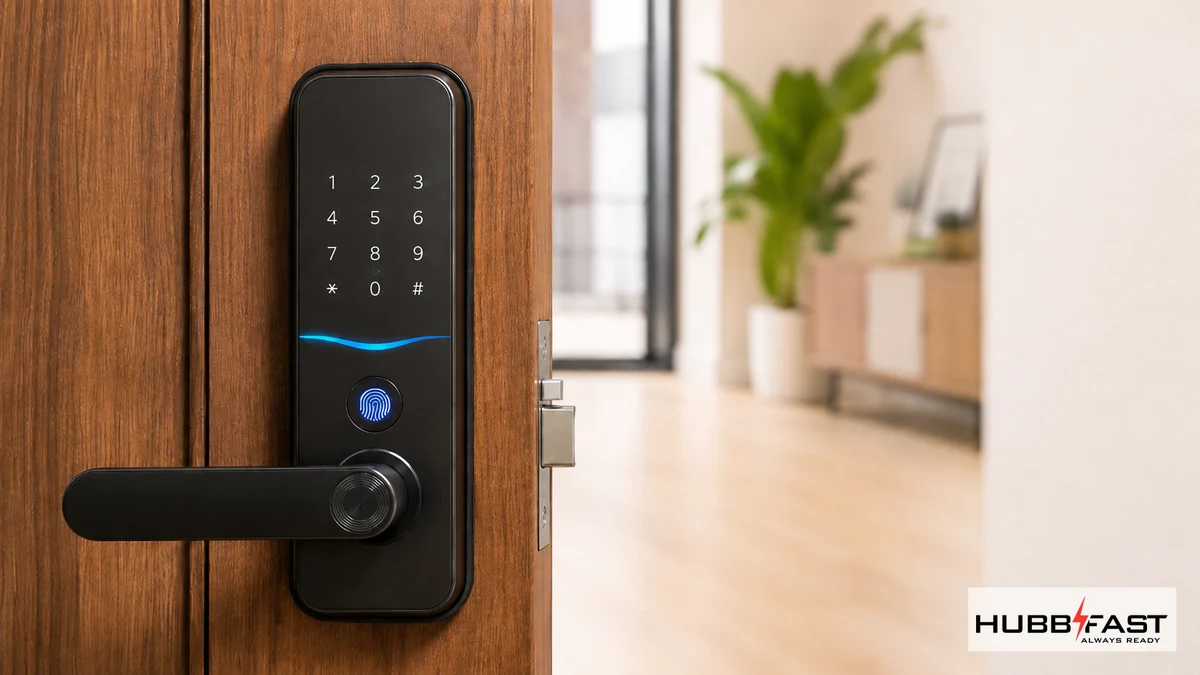 Hồ Sơ Khóa Philips: Pin Nào Phù Hợp Và Cách Bảo Dưỡng Đúng 2 Khóa cửa thông minh Philips lắp trên cửa | HubbFast Lock Edition – Pin kiềm Alkaline cho khóa thông minh
