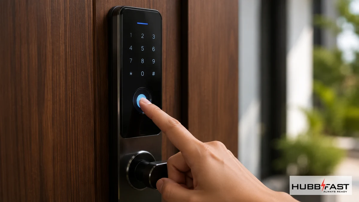 Khóa Cửa Thông Minh Là Gì? Hiểu Đúng Để Không Bị Kẹt Ngoài Cửa Vì Hết Pin 4 Mở khóa cửa thông minh bằng vân tay