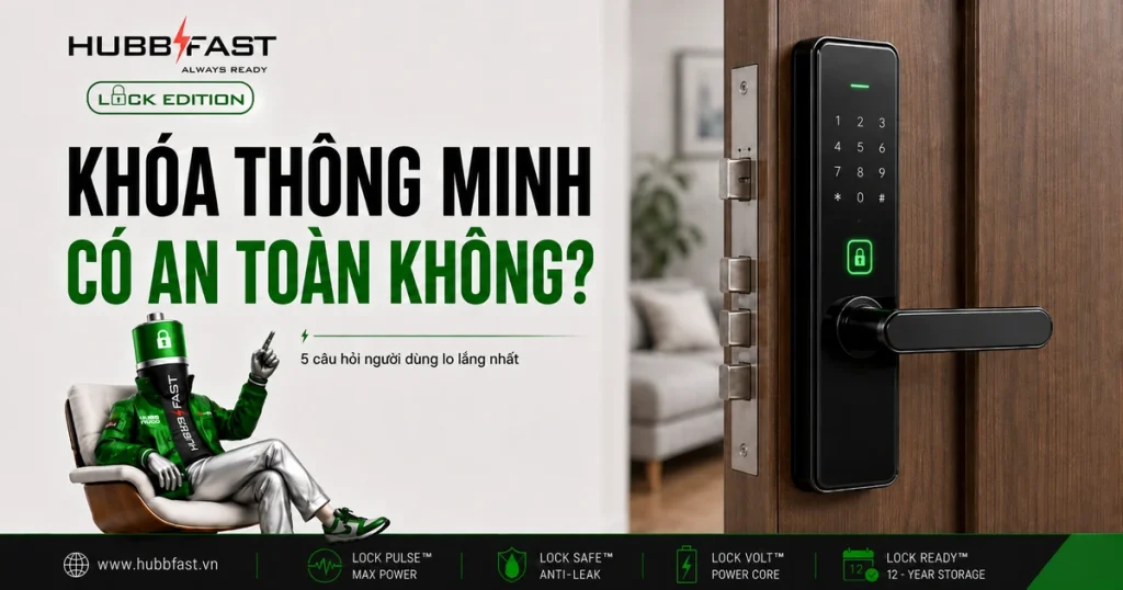 Khóa thông minh có an toàn không - 5 câu hỏi | HubbFast Lock Edition – Pin kiềm Alkaline cho khóa thông minh
