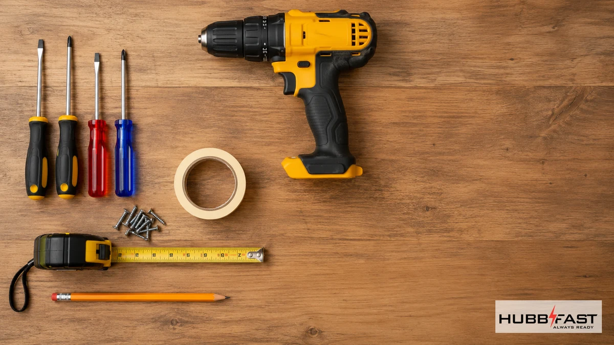 Lắp Đặt Khóa Cửa Thông Minh Tại Nhà: 6 Bước Và Lỗi Khiến 90% Người Mới Gặp Sự Cố 3 Bộ dụng cụ chuẩn bị lắp đặt khóa cửa thông minh | HubbFast Lock Edition – Pin kiềm Alkaline cho khóa thông minh