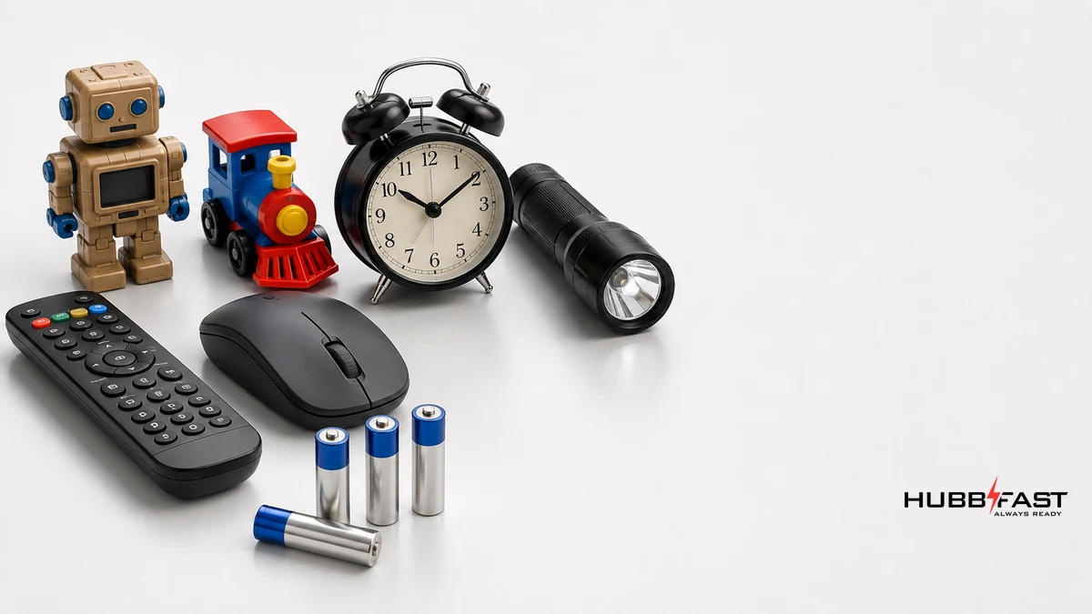 Mua Pin AA Nào Cho Gia Đình Năm 2026? So Sánh Thực Tế HubbFast vs Energizer vs Duracell 3 Pin AA cấp nguồn cho các thiết bị gia đình phổ biến | HubbFast Premium – Pin kiềm Alkaline