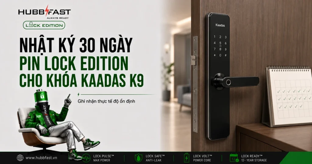 Nhật Ký 30 Ngày Dùng Pin Lock Edition Cho Khóa Kaadas K9 1 Nhật ký 30 ngày dùng pin Lock Edition cho khóa Kaadas K9 | HubbFast