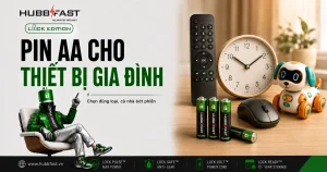 Pin AA cho thiết bị gia đình - hướng dẫn chọn loại phù hợp | HubbFast Premium – Pin kiềm Alkaline