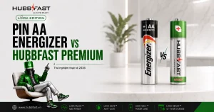 Pin AA Energizer vs HubbFast Premium - thử nghiệm thực tế 2026 | HubbFast Premium – Pin kiềm Alkaline