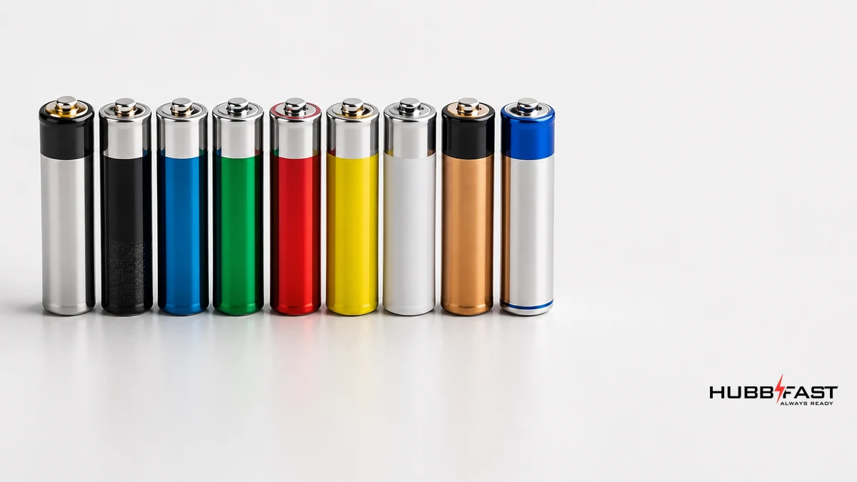 Mua Pin AA Nào Cho Gia Đình Năm 2026? So Sánh Thực Tế HubbFast vs Energizer vs Duracell 2 Các thương hiệu pin AA phổ biến đặt cạnh nhau để so sánh cho gia đình | HubbFast Premium – Pin kiềm Alkaline