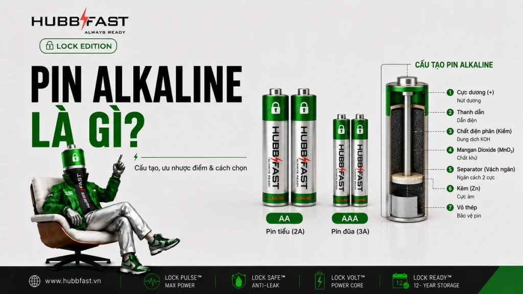 Pin Alkaline là gì - cấu tạo ưu nhược điểm cách chọn | HubbFast