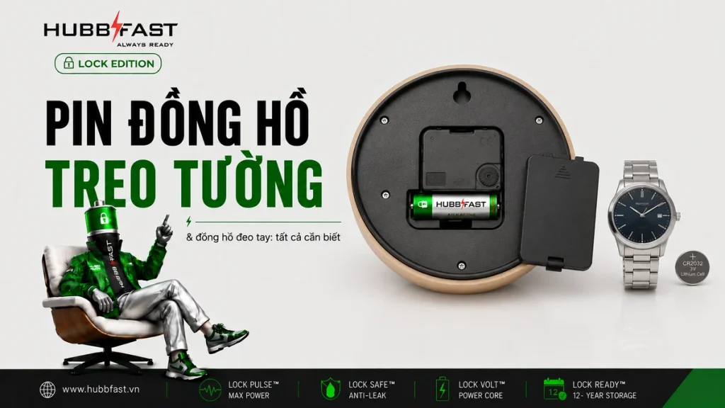 Pin Cho Đồng Hồ Treo Tường Và Đồng Hồ Đeo Tay: Tất Cả Những Gì Cần Biết 1 Pin đồng hồ treo tường và đeo tay - loại nào 2026 | HubbFast Premium – Pin kiềm Alkaline