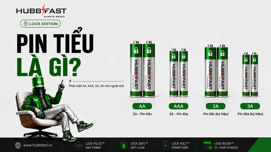 Pin Tiểu Là Gì? Phân Biệt Pin Tiểu AA, AAA, 2A, 3A Cho Người Mới 1 Pin tiểu là gì - phân biệt AA AAA 2A 3A | HubbFast Premium – Pin kiềm Alkaline