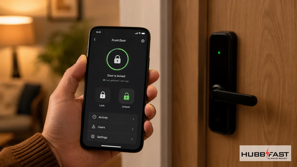 Điều khiển khóa cửa thông minh từ xa qua ứng dụng điện thoại | HubbFast Lock Edition – Pin kiềm Alkaline cho khóa thông minh