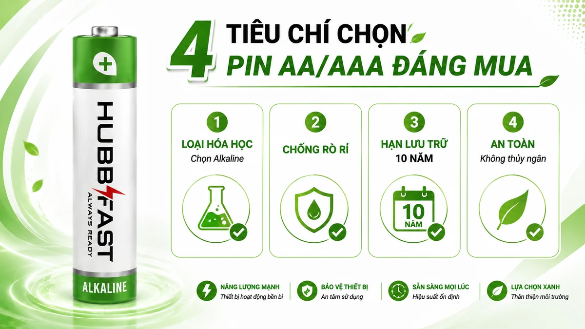 4 tiêu chí chọn pin AA AAA đáng mua