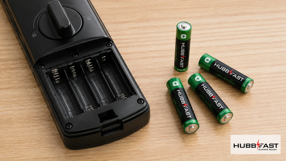Hồ Sơ Khóa Hafele: Pin Nào Phù Hợp Và Cách Bảo Dưỡng Đúng 3 Khóa Hafele mở khoang pin cùng bộ pin HubbFast Lock Edition thân đen