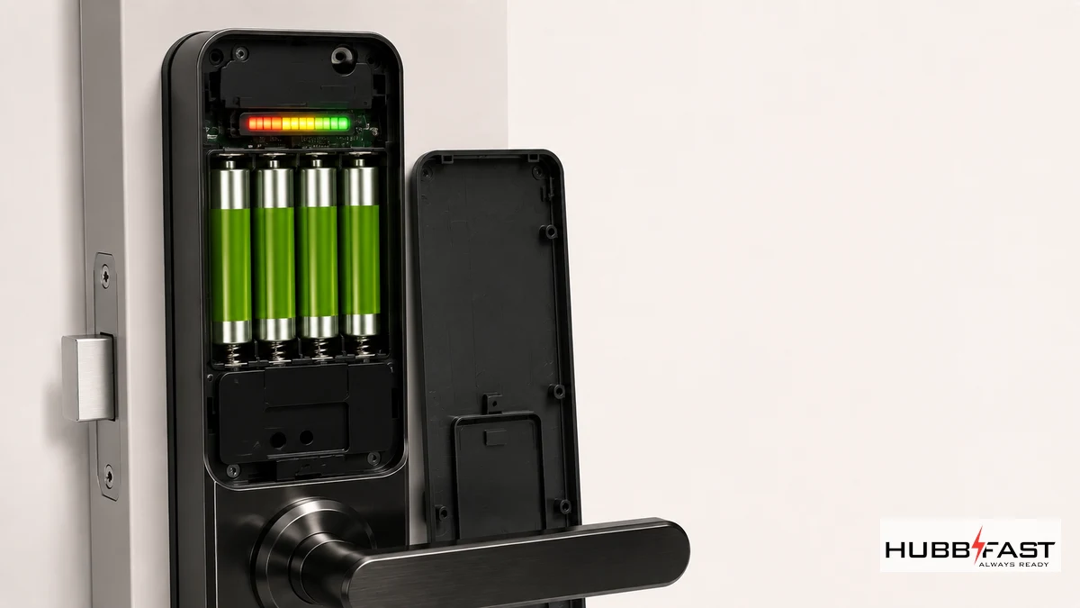 Khoang pin khóa thông minh Viet Depot Aura S501 với bộ pin AA | HubbFast Lock Edition – Pin kiềm Alkaline cho khóa thông minh