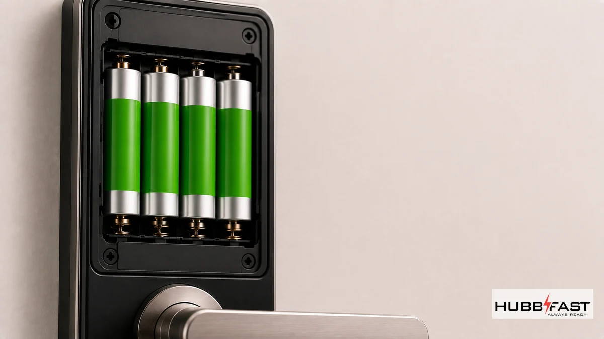 Lắp bộ pin kiềm AA chuyên dụng cho khóa Kaadas cao cấp | HubbFast Lock Edition – Pin kiềm Alkaline cho khóa thông minh