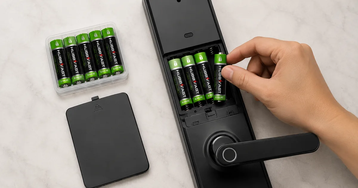 LOCKREADY™: Pin Luôn Sẵn Sàng — Không Lo Khóa Hết Điện Đột Ngột 3 Thay bộ pin AA Lock Edition mới cho khóa vân tay khi có cảnh báo pin yếu