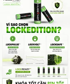 Lý do nên chọn pin HubbFast Lock Edition cho khóa thông minh | HubbFast Lock Edition – Pin kiềm Alkaline cho khóa thông minh