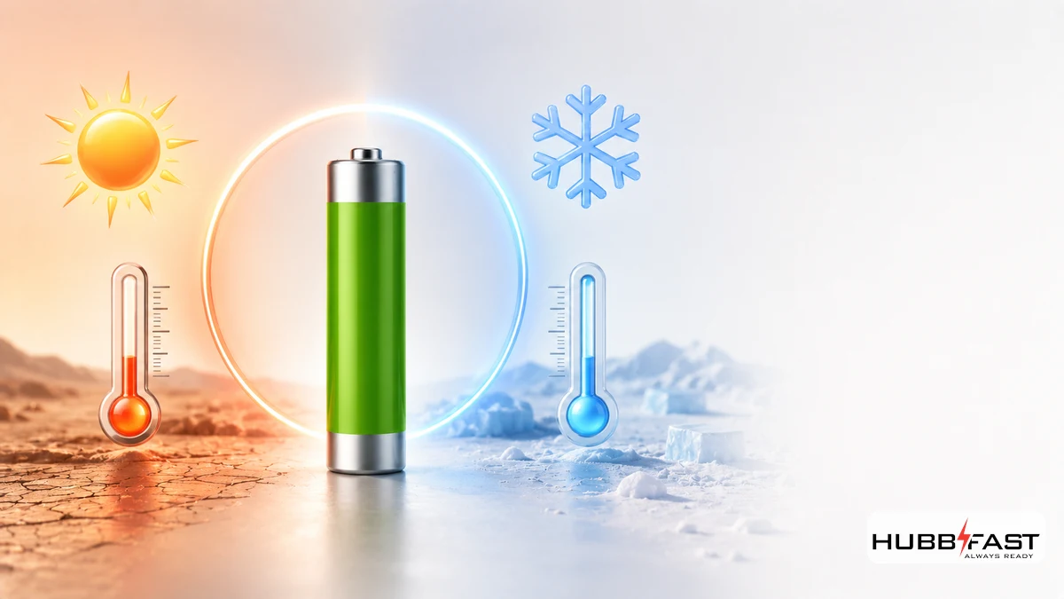 Minh họa pin Alkaline hoạt động khác nhau ở điều kiện nóng và lạnh | HubbFast Lock Edition – Pin kiềm Alkaline cho khóa thông minh