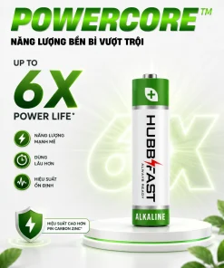 POWERCORE năng lượng bền bỉ mạnh mẽ ổn định của pin AA HubbFast Premium | HubbFast Premium – Pin kiềm Alkaline cao cấp