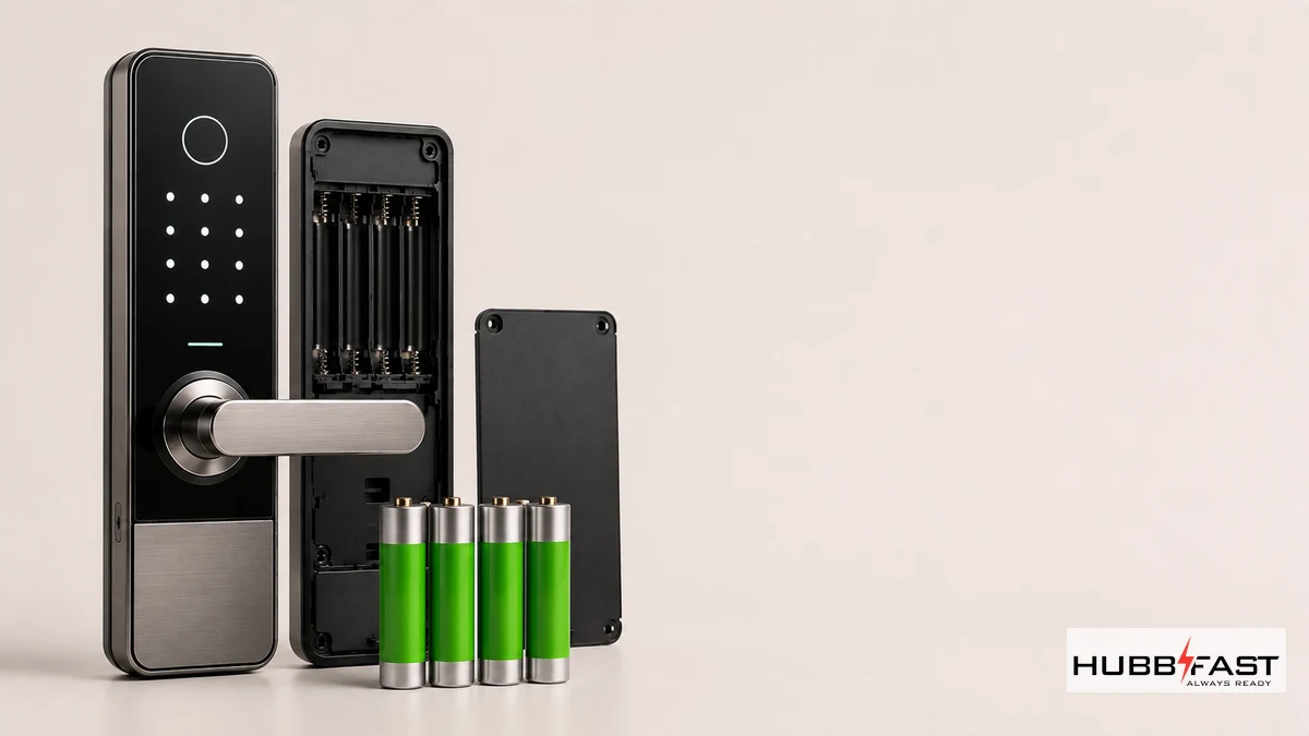 Bộ pin AA chất lượng chuẩn bị lắp cho khóa Hitachi cao cấp | HubbFast Lock Edition – Pin kiềm Alkaline cho khóa thông minh