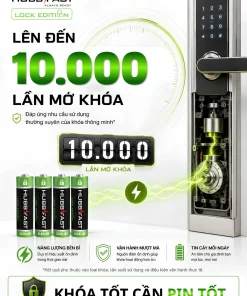 Pin AA cho khóa thông minh lên đến 10.000 lần mở khóa | HubbFast Lock Edition – Pin kiềm Alkaline cho khóa thông minh
