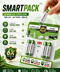 SMARTPACK vỉ đóng gói thông minh dễ bảo quản pin AA HubbFast Premium | HubbFast Premium – Pin kiềm Alkaline cao cấp