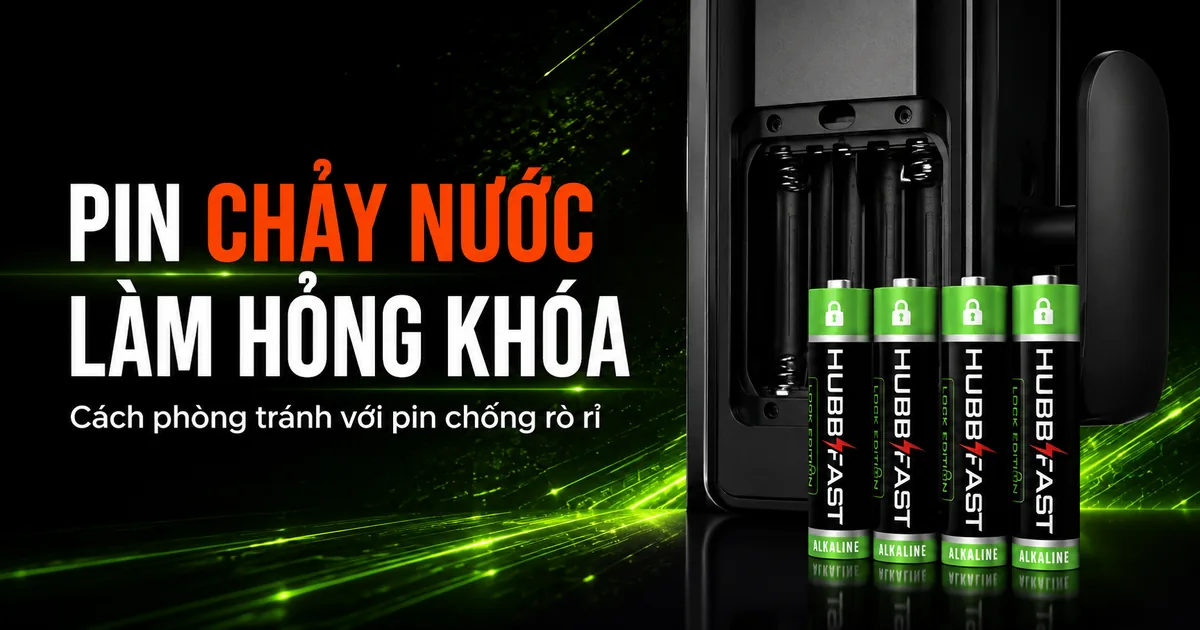 Pin chảy nước làm hỏng khóa - phòng tránh với pin HubbFast Lock Edition chống rò rỉ