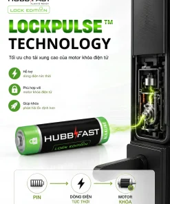 Công nghệ LOCKPULSE tối ưu tải xung motor cho pin khóa điện tử | HubbFast Lock Edition – Pin kiềm Alkaline cho khóa thông minh