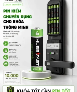 4 công nghệ độc quyền LOCKPULSE LOCKVOLT LOCKSAFE LOCKREADY của pin cho khóa thông minh | HubbFast Lock Edition – Pin kiềm Alkaline cho khóa thông minh