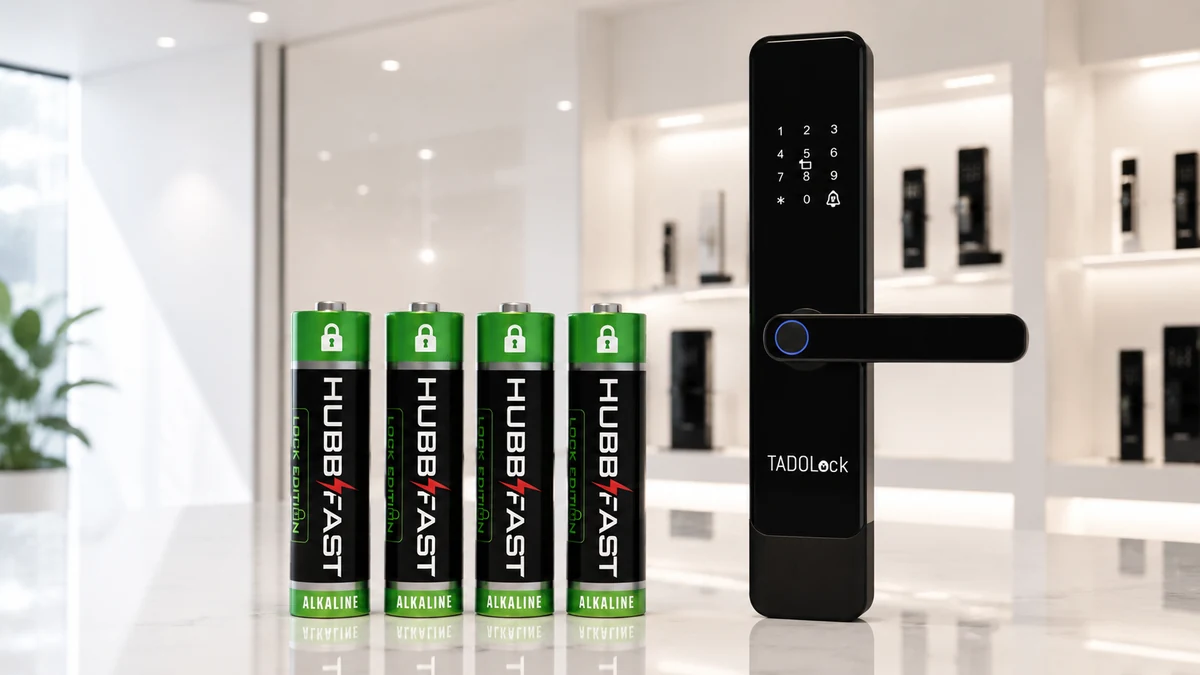 Khóa Hunonic Dùng Pin Gì? Cách Chọn Pin Bền Cho Khóa Việt 2 Pin HubbFast Lock Edition den cho khoa Hunonic dat canh khoa thong minh