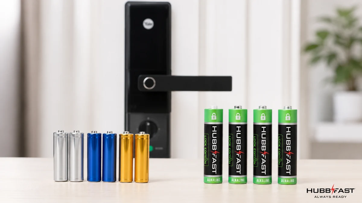 So sánh pin thường và pin HubbFast Lock Edition cho khóa cửa Yale