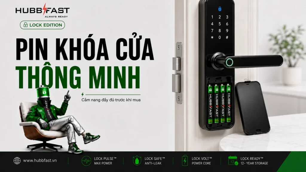 Pin cho khóa cửa thông minh - cẩm nang chọn pin HubbFast Lock Edition