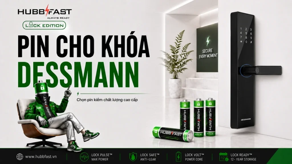 Chọn Pin Kiềm Chất Lượng Cho Khóa Dessman Cao Cấp 1 Chon pin kiem chat luong cho khoa Dessmann HubbFast Lock Edition