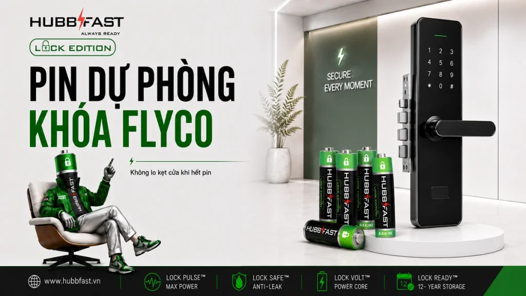 Pin cho khóa Flyco HubbFast Lock Edition