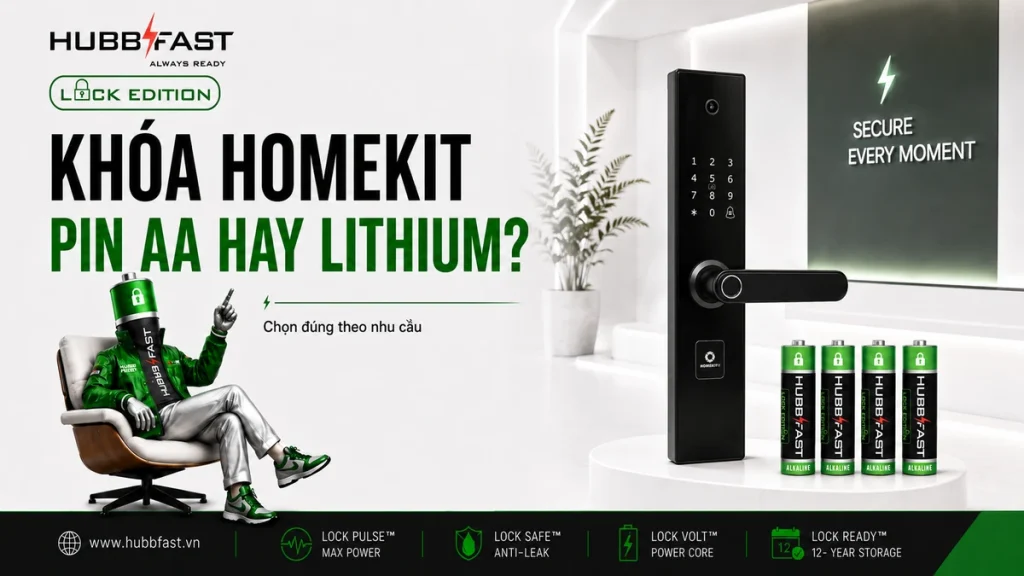 Pin cho khóa Homekit HubbFast Lock Edition