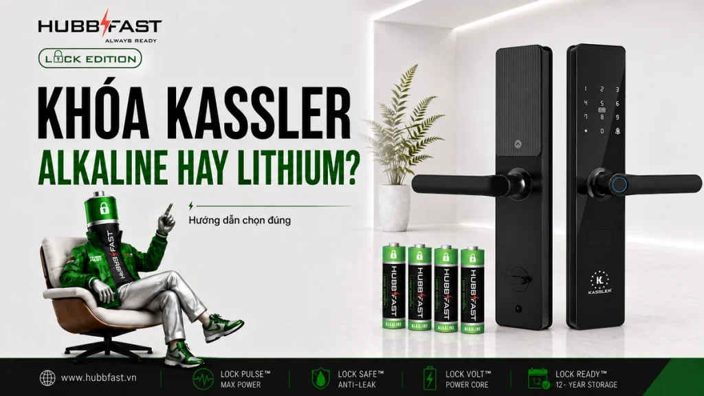 Khóa Kassler Nên Chọn Pin AA Alkaline Hay Lithium? Hướng Dẫn Chọn Đúng 1 Pin cho khóa Kassler HubbFast Lock Edition