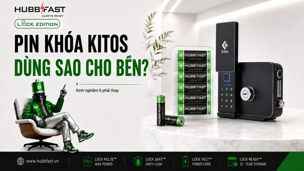 Kinh Nghiệm Dùng Pin Khóa Kitos Bền, Ít Phải Thay 1 Pin cho khóa Kitos HubbFast Lock Edition