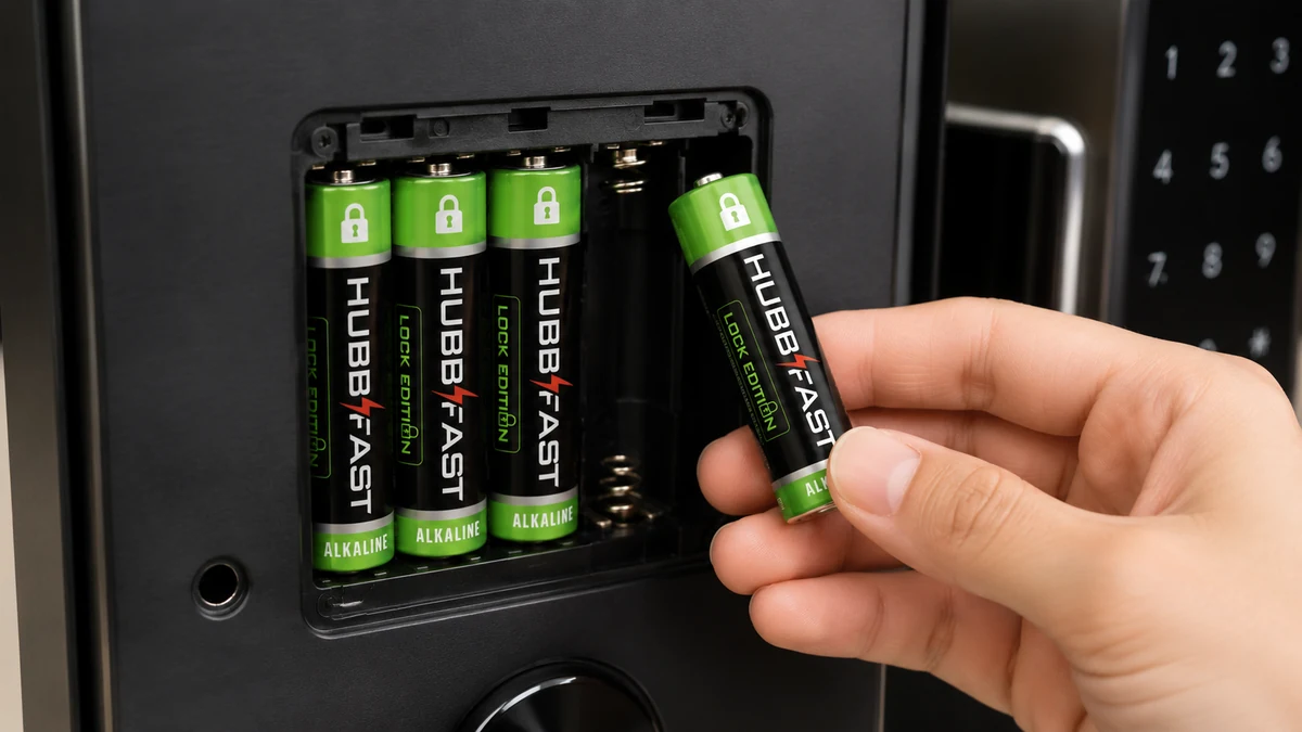 Khóa Samsung Báo Pin Yếu: Cách Xử Lý Và Thay Pin Đúng 4 Lắp bộ pin kiềm AA chuyên dụng vào khoang pin khóa Samsung ZigBang