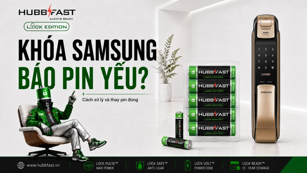Khóa Samsung Báo Pin Yếu: Cách Xử Lý Và Thay Pin Đúng 1 Pin cho khóa Samsung Zigbang HubbFast Lock Edition