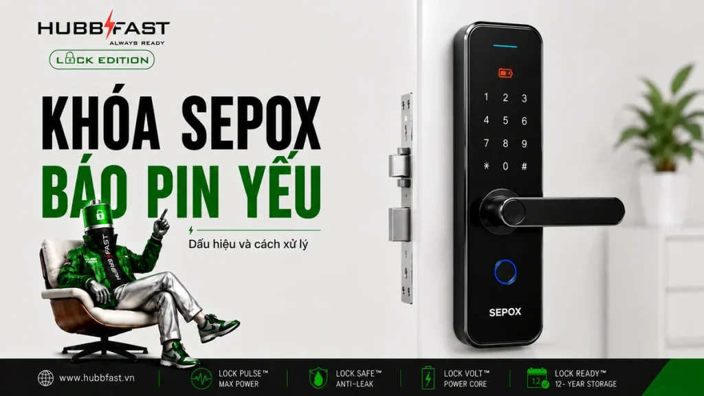 Khóa Sepox Báo Pin Yếu: Dấu Hiệu Nhận Biết Và Cách Xử Lý 1 Ảnh bìa Khóa Sepox báo pin yếu cách xử lý | HubbFast Lock Edition – Pin kiềm Alkaline cho khóa thông minh