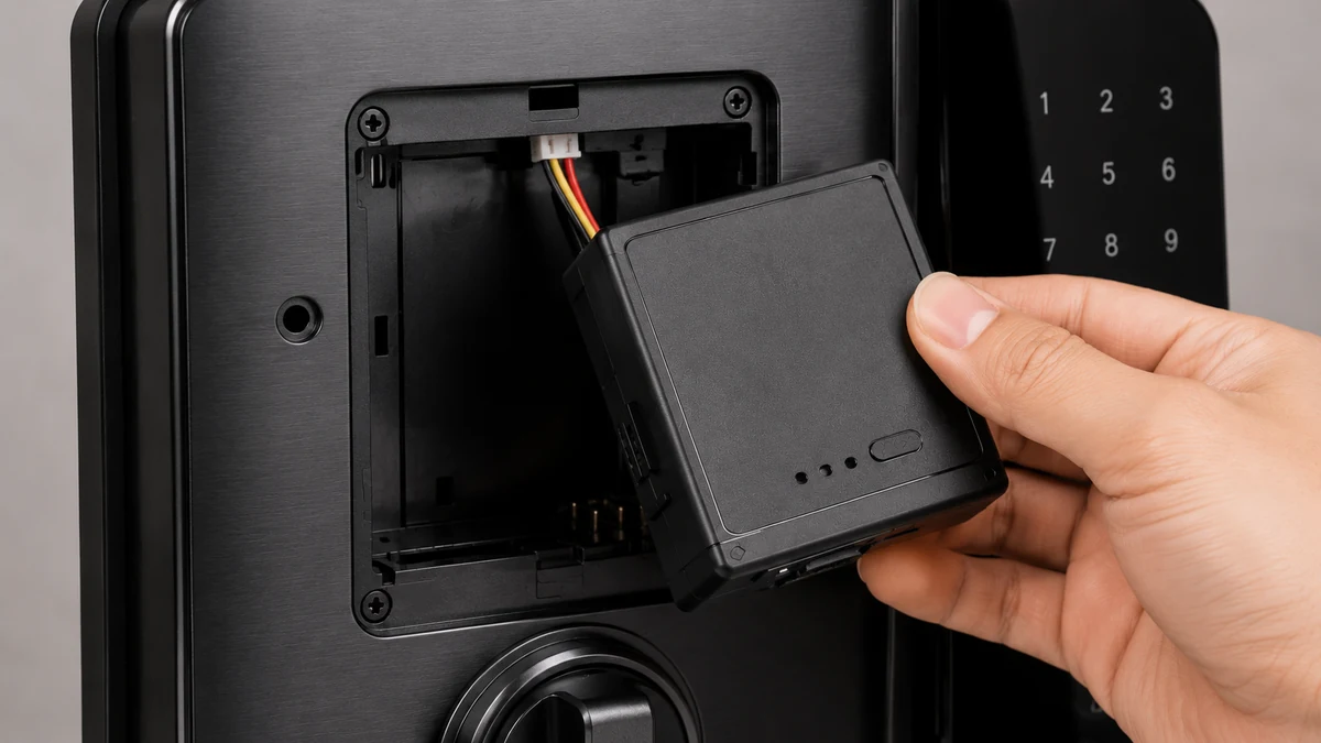 Thao tác tháo và bảo dưỡng cụm pin Lithium sạc của khóa Sharp