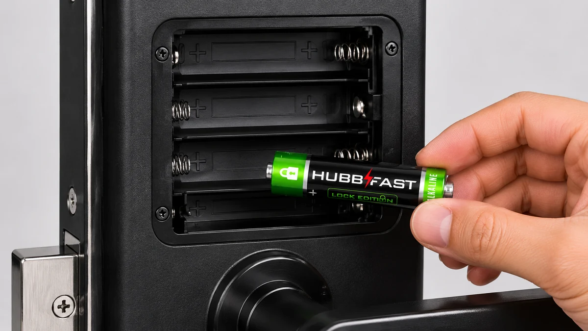Đọc ký hiệu cỡ pin AA và số viên trong khoang pin khóa Yale