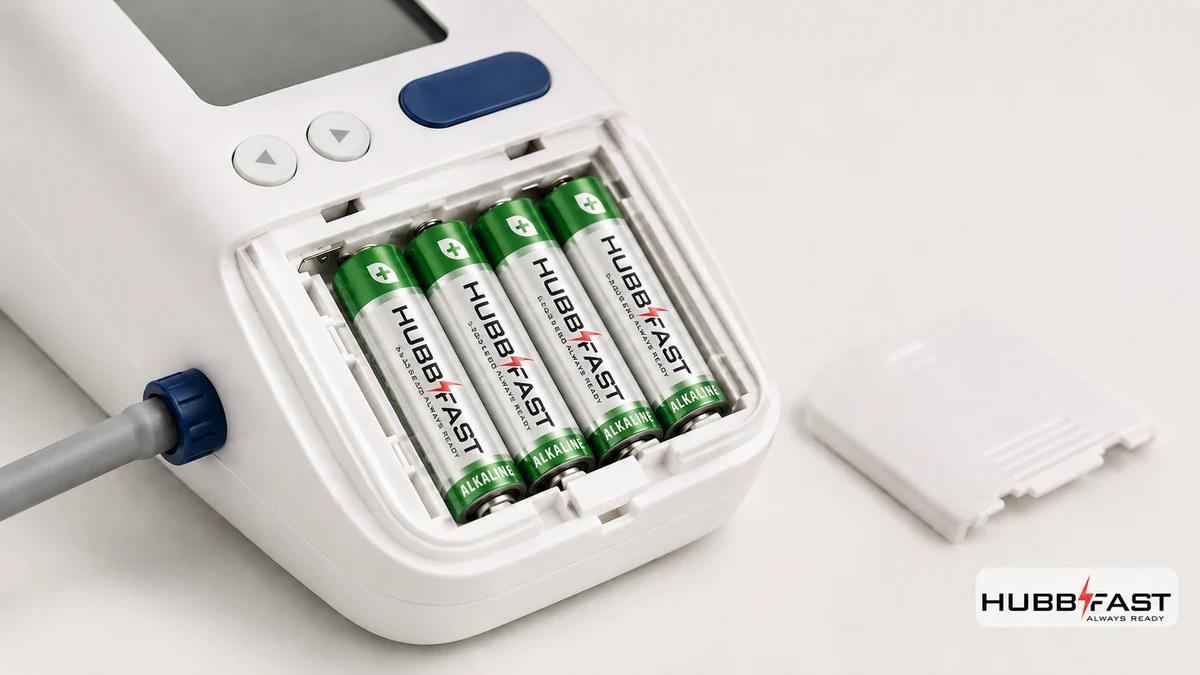 Pin kiềm AA HubbFast Premium chất lượng chống rò rỉ lắp cho máy đo huyết áp