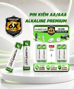 Pin kiềm AA HubbFast Premium – pin Alkaline cao cấp AA vỉ 4 viên AA LR6 1.5V | HubbFast Premium – Pin kiềm Alkaline cao cấp