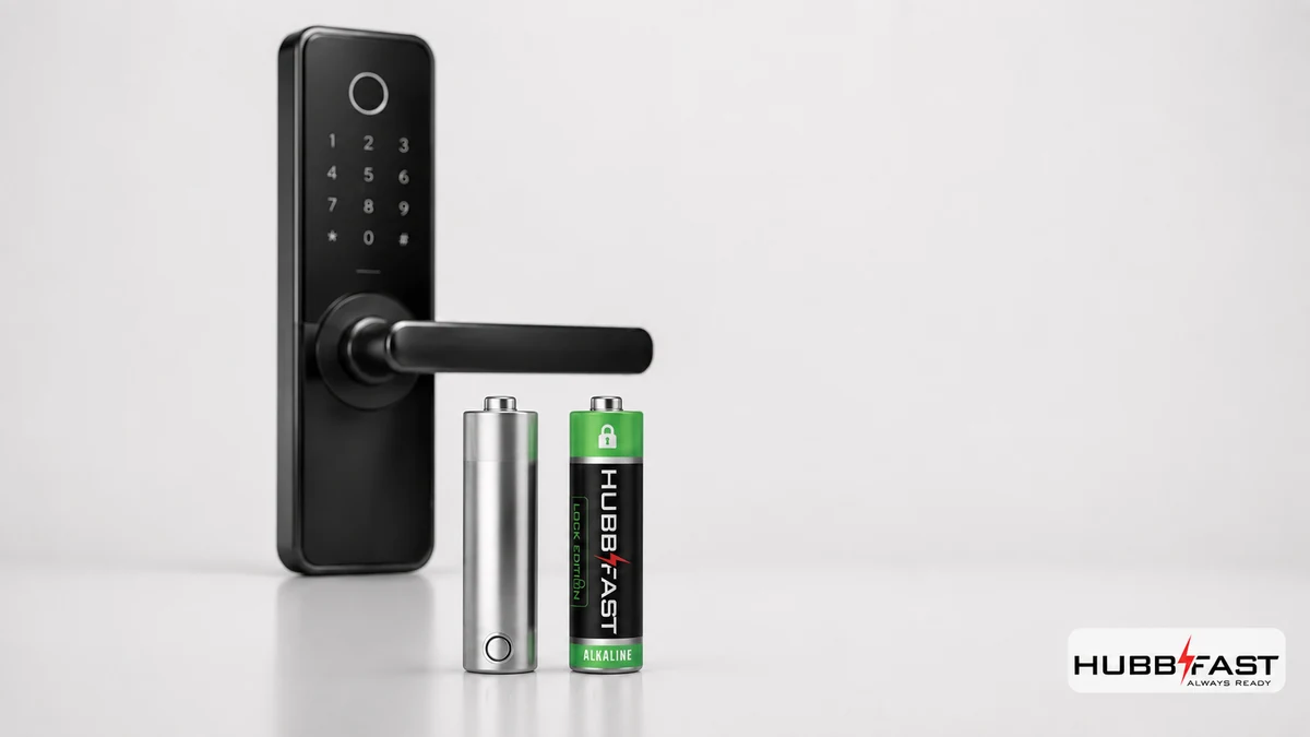 Pin Lithium AA va pin Alkaline AA HubbFast Lock Edition dat canh nhau so sanh